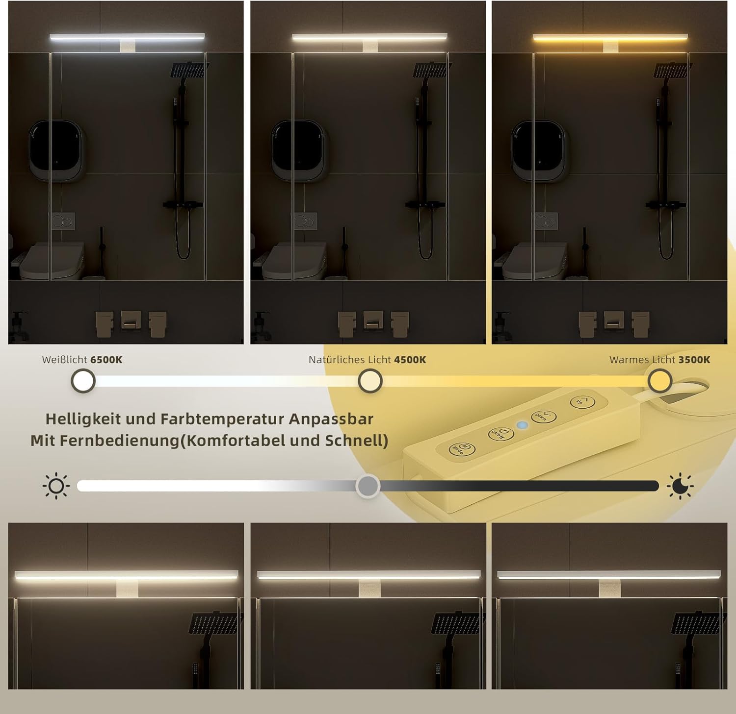 Spiegelschrank für Bad mit Beleuchtung 80x60 cm 3 Türen Badezimmerspiegel mit Steckdose höhenverstellbare Einlegeböden Wandspiegel mit Stauraum Badschrank mit Spiegel für Badezimmer (80x60cm)