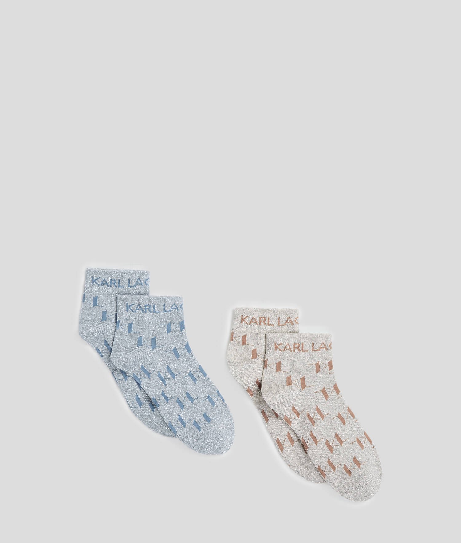 CHAUSSETTES COURTES K/MONOGRAM - 2-PACK - Bleu Kentucky-Pristine