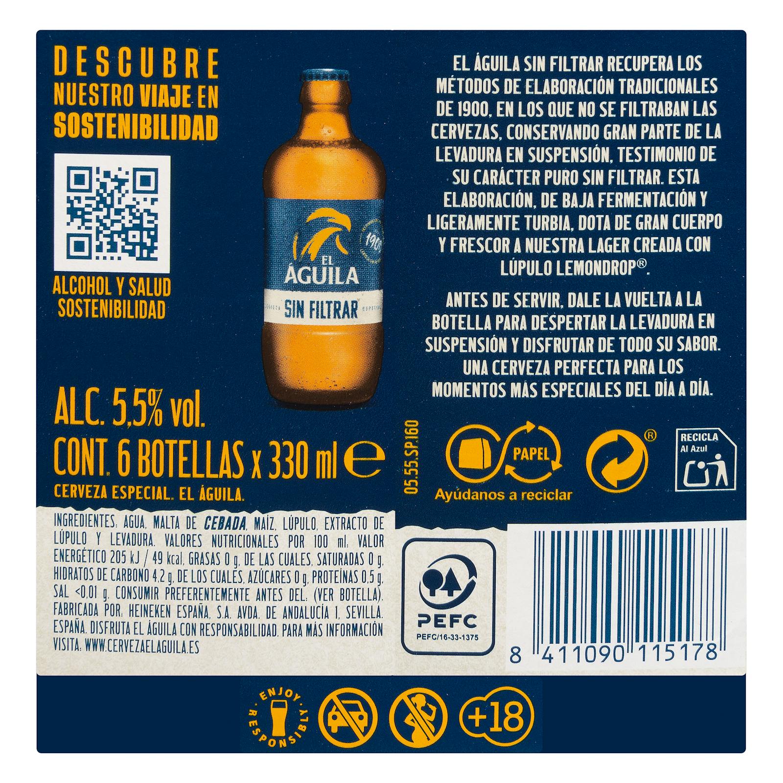 Bière El Águila non filtrée