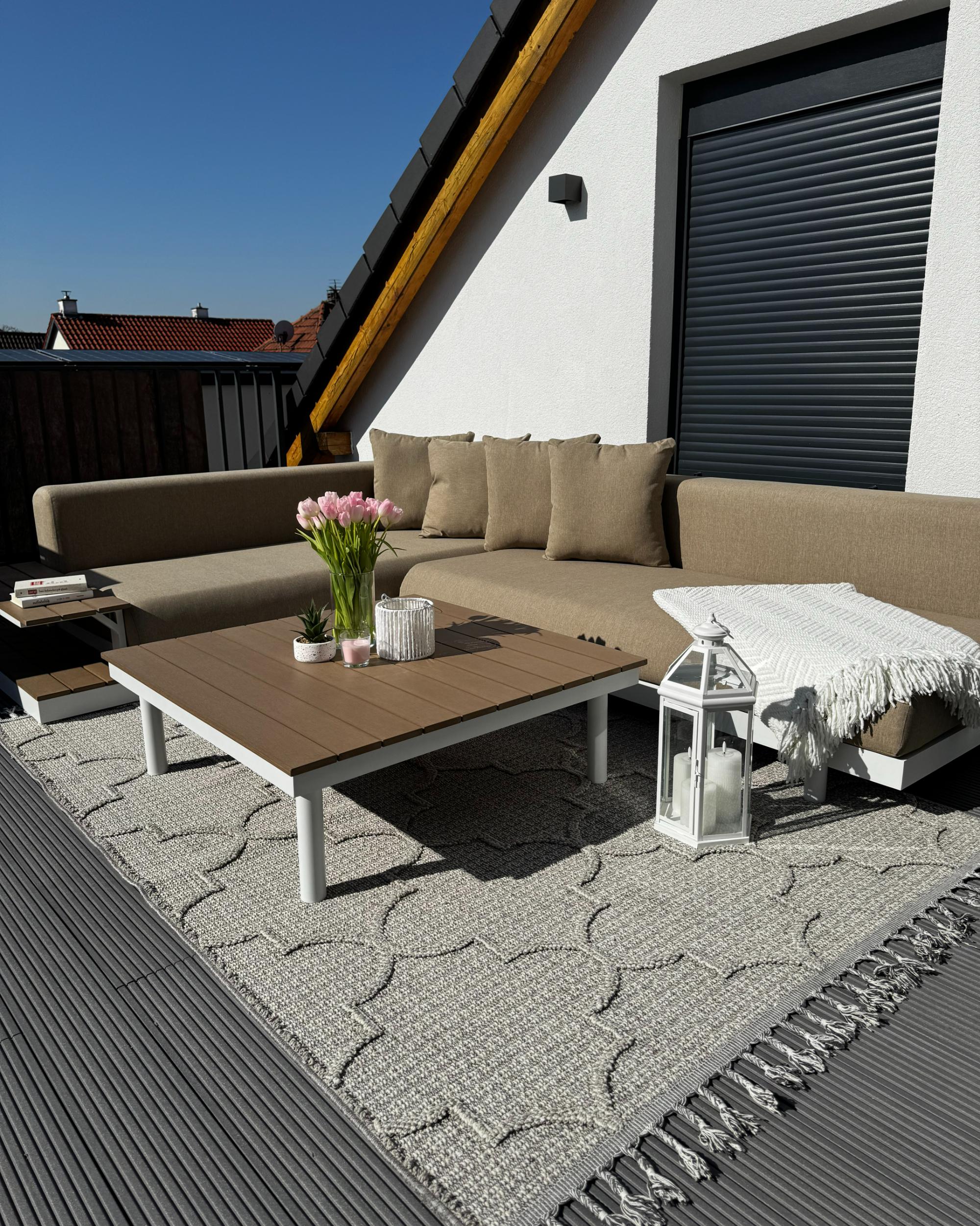 Tuin hoekloungeset met tafel 5-zits MISSANELLO Beige