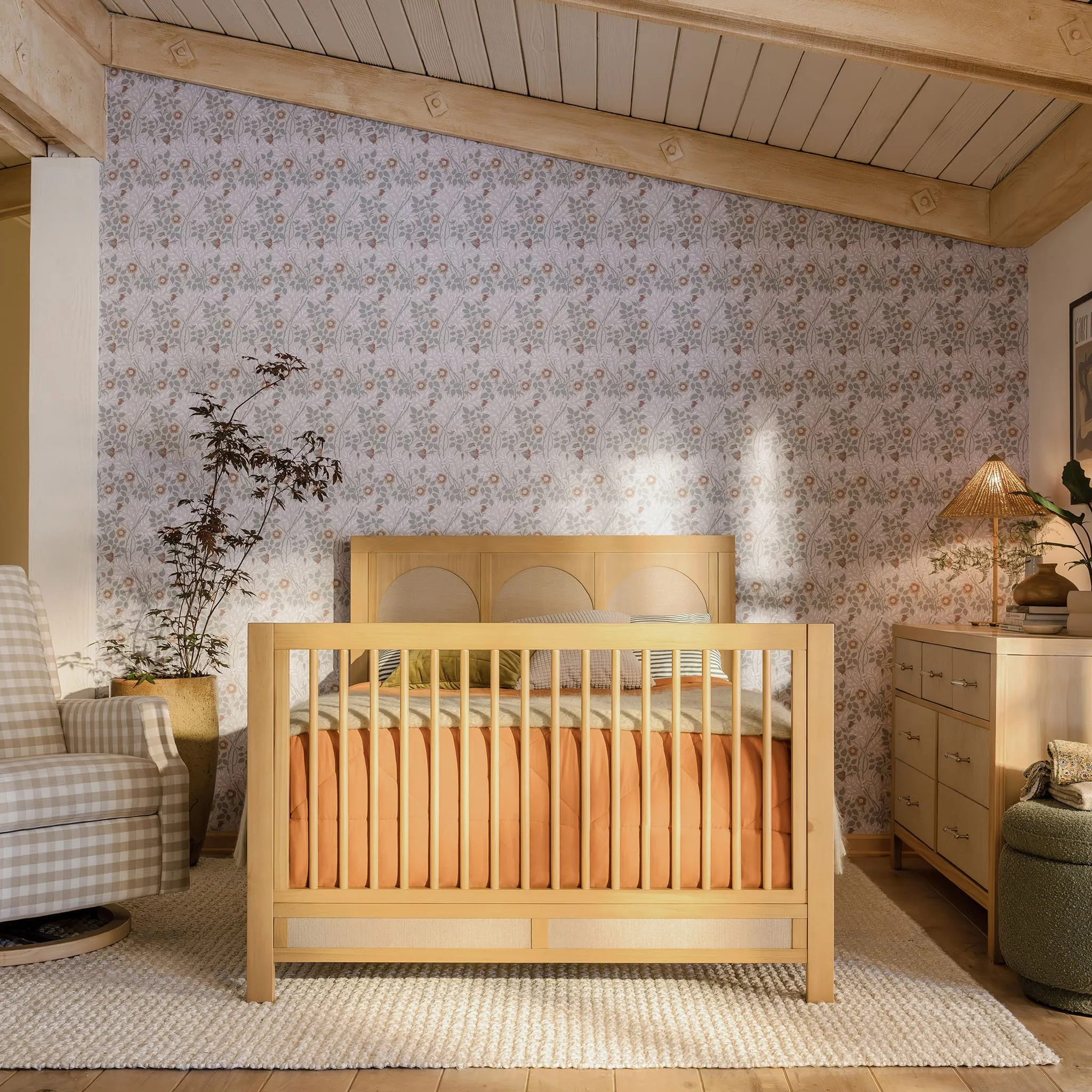 DaVinci Couchette Convertible 4-en-1 Eloise - Miel et Tissu Eco-Weave