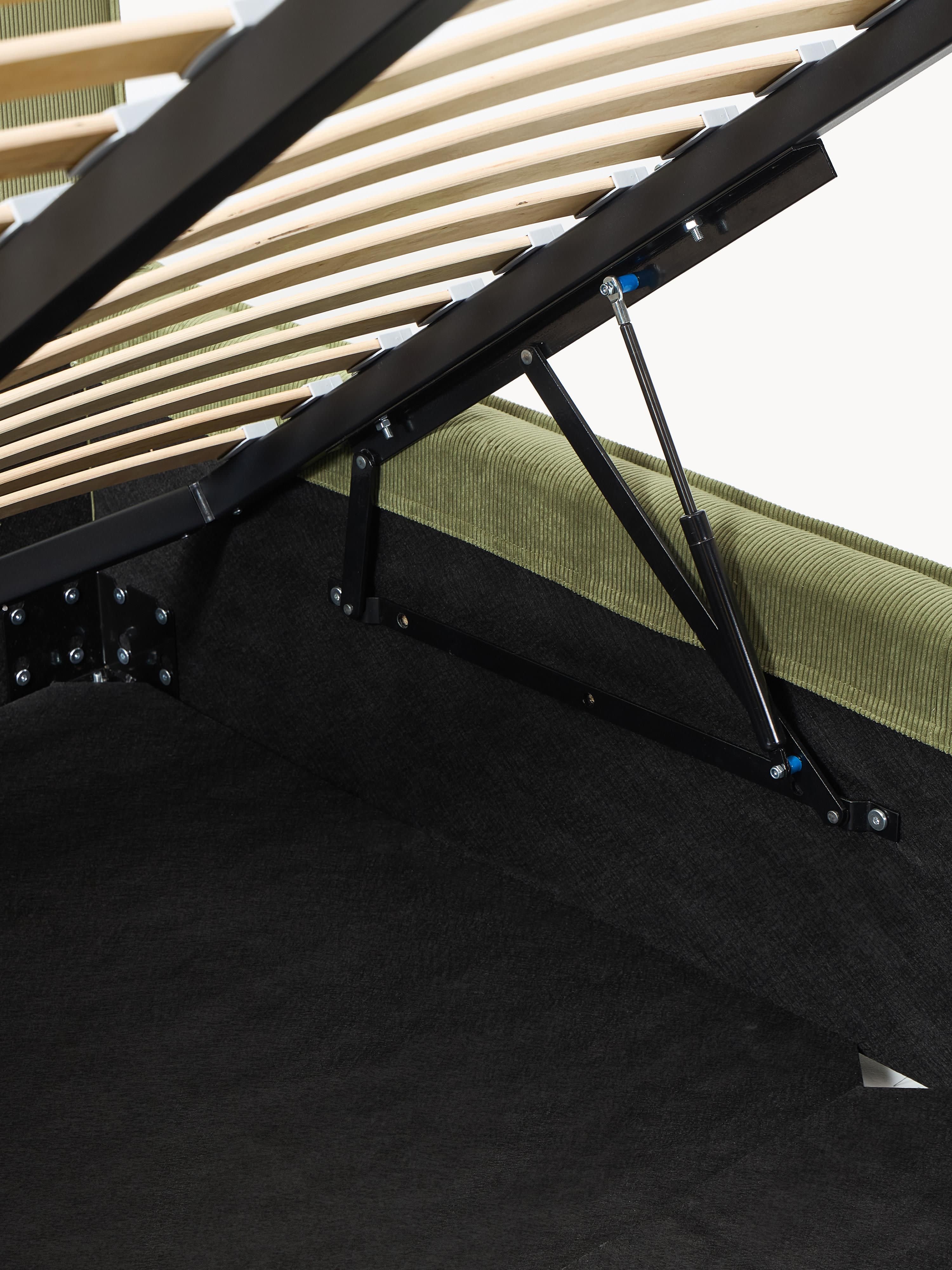 Corduroy gestoffeerd bed Dream met opbergruimte