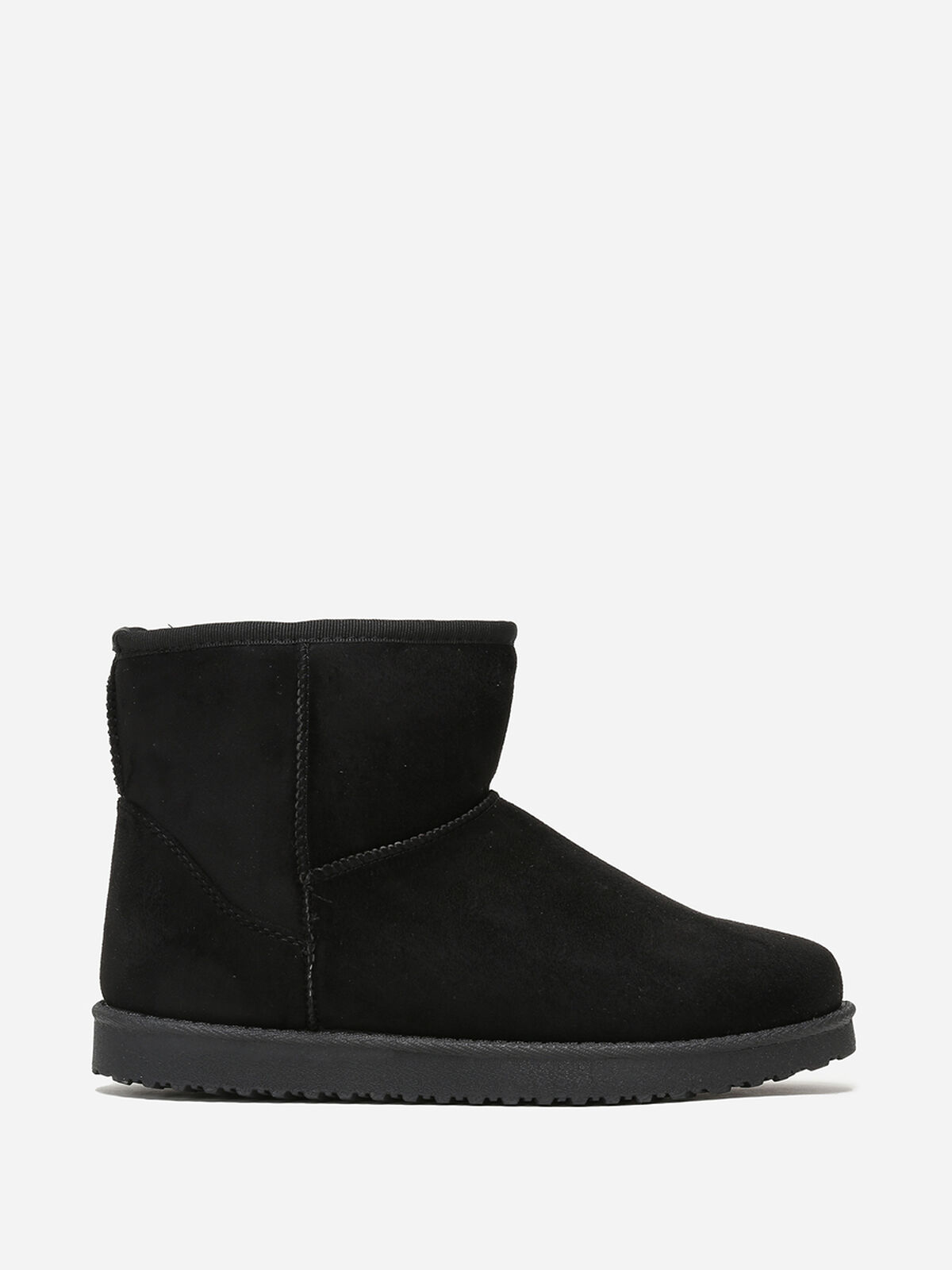 Boots fourrées en suédine grandes tailles- Noir