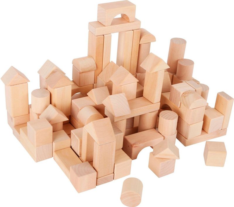 Small Foot - Houten Blokken - Naturel - 100 Blokken - Houten Speelgoed