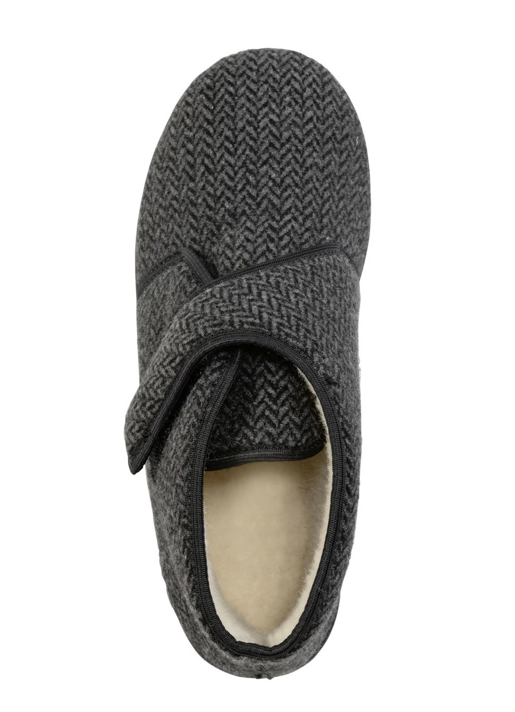 Textil-Stiefelette mit dezentem Fischgrat-Muster