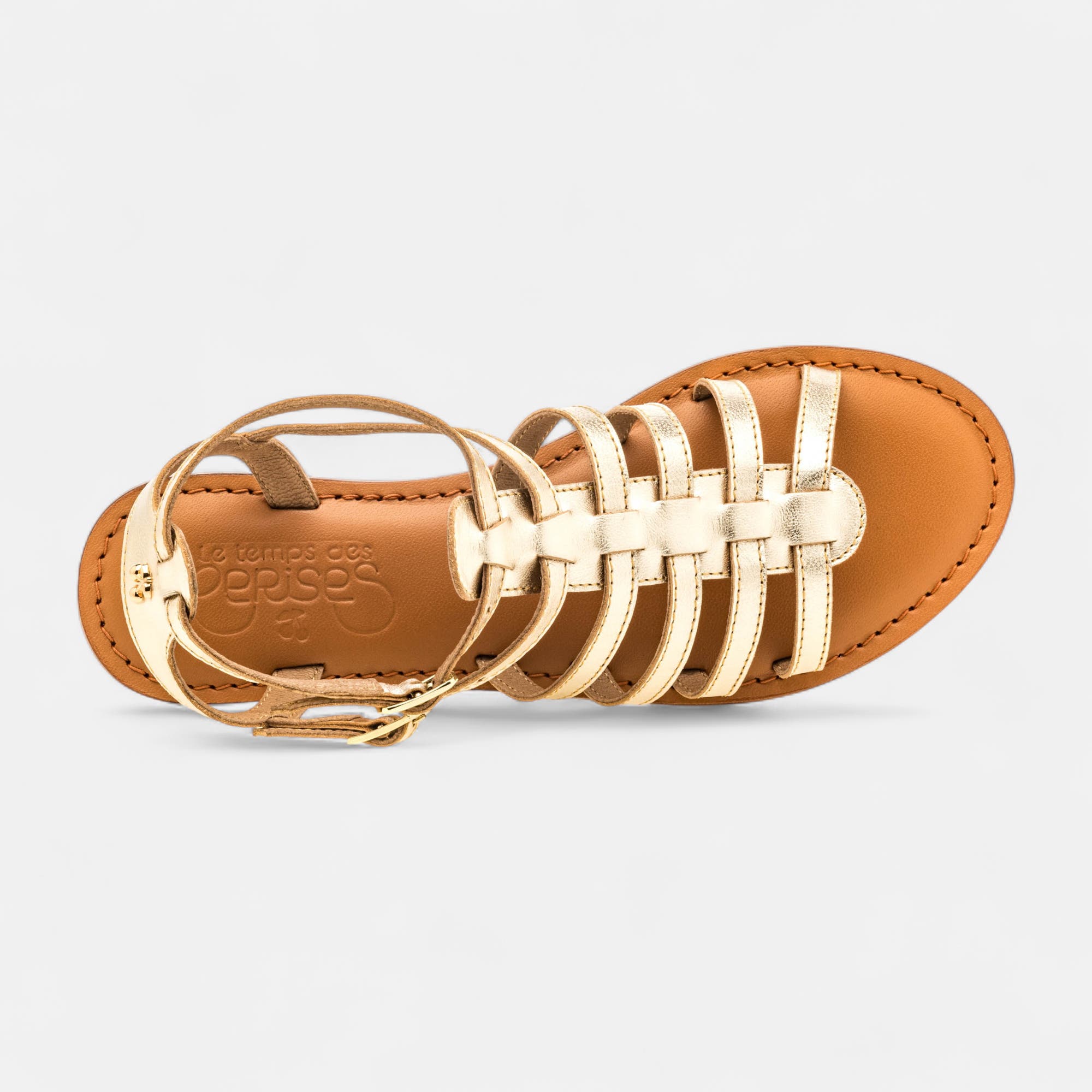 Nu-pieds Femme en cuir or