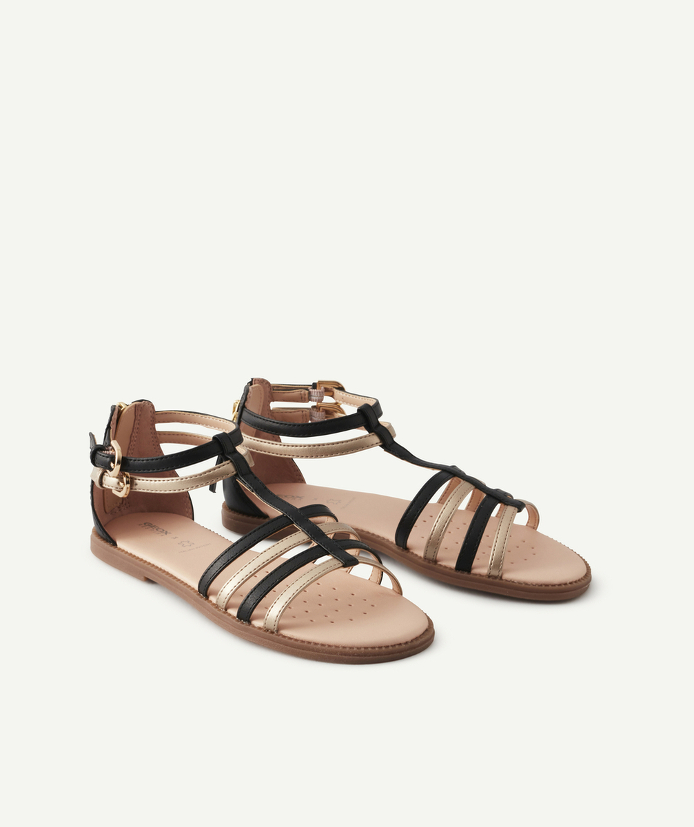 GEOXLES SANDALES COULEUR DORÉE ET NOIRES AVEC ZIP