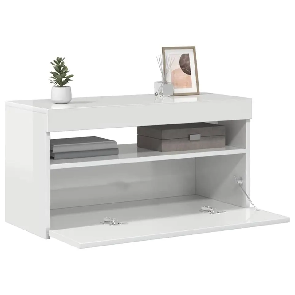 vidaXL - Tv-kast - Wit - Bewerkt hout