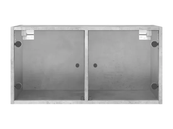 Armoires murales et portes vitrées 2pcs gris béton 68,5x37x35cm