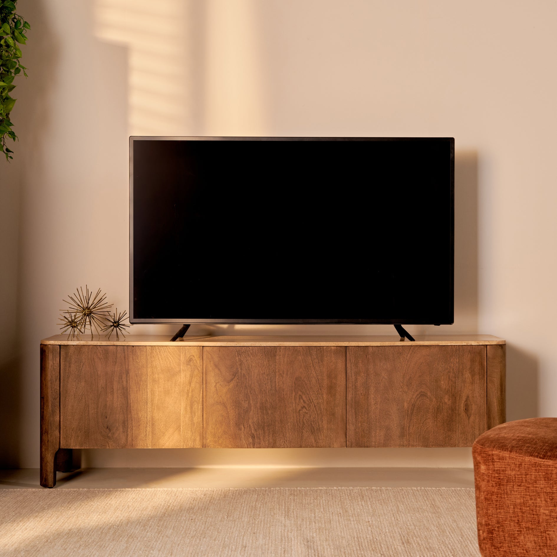 by fonQ Brato Tv-meubel met Marmeren Blad B 175 cm - Mangohout