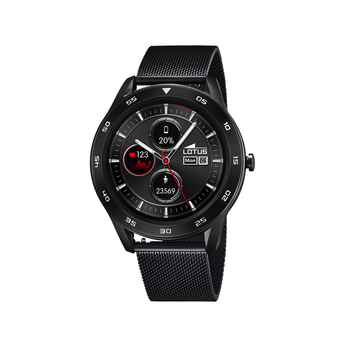 MONTRE CONNECTÉE LOTUS MIXTE ACIER NOIR