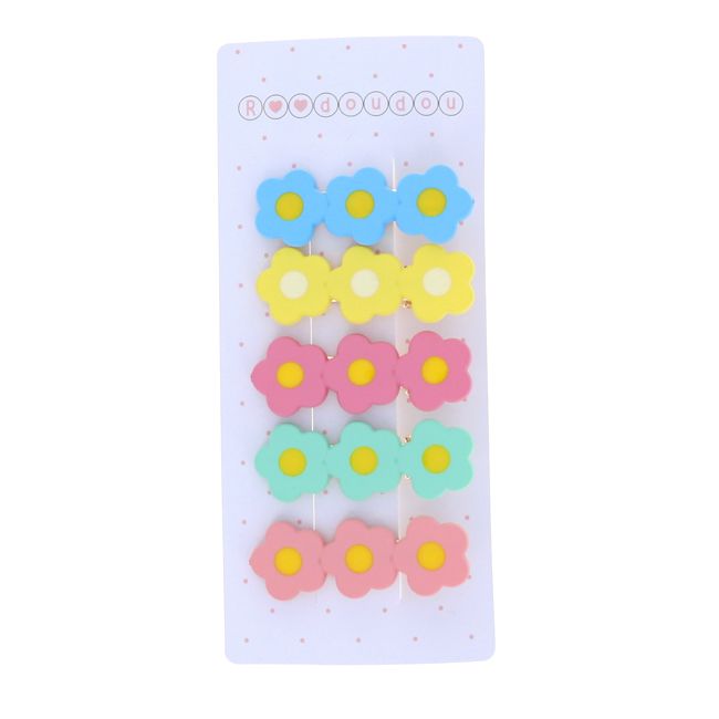 Lot de 5 barrettes 3 fleurs Roodoudou