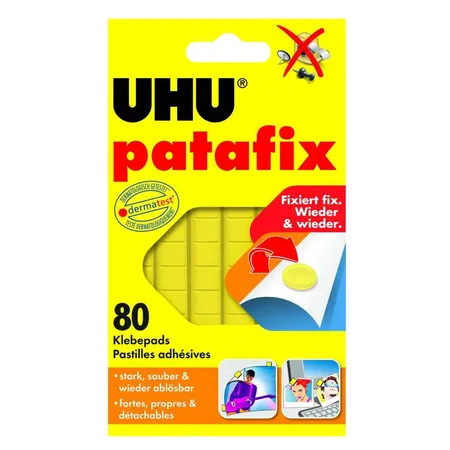 UHU 50140 Klebepad patafix Orignal gelb 80St / wieder ablösbar