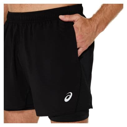 Short 2 en 1 Asics Core Run 5in Noir Homme