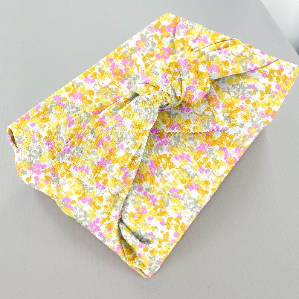 Furoshiki Moyen 48 X 48 Cm Mimosa Jaune Rose