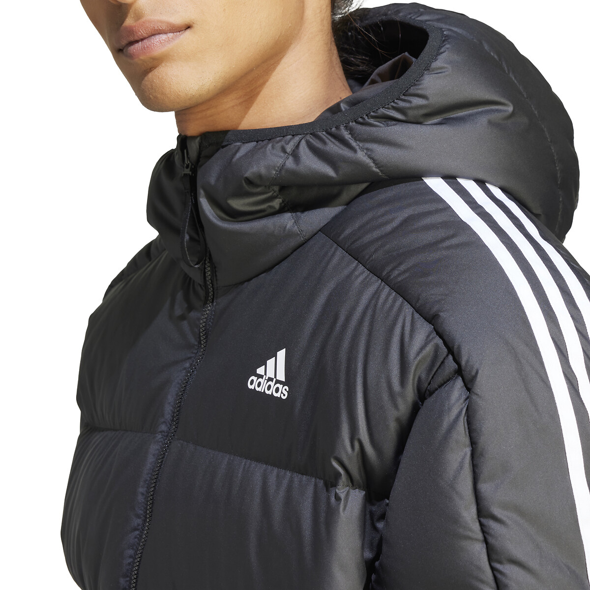 adidas Performance<br>Jaqueta de plumas de espessura média com capuz Essentials