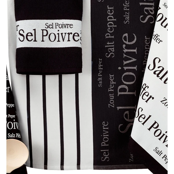 Torchon jacquard Sel & Poivre noir 70 cm Winkler