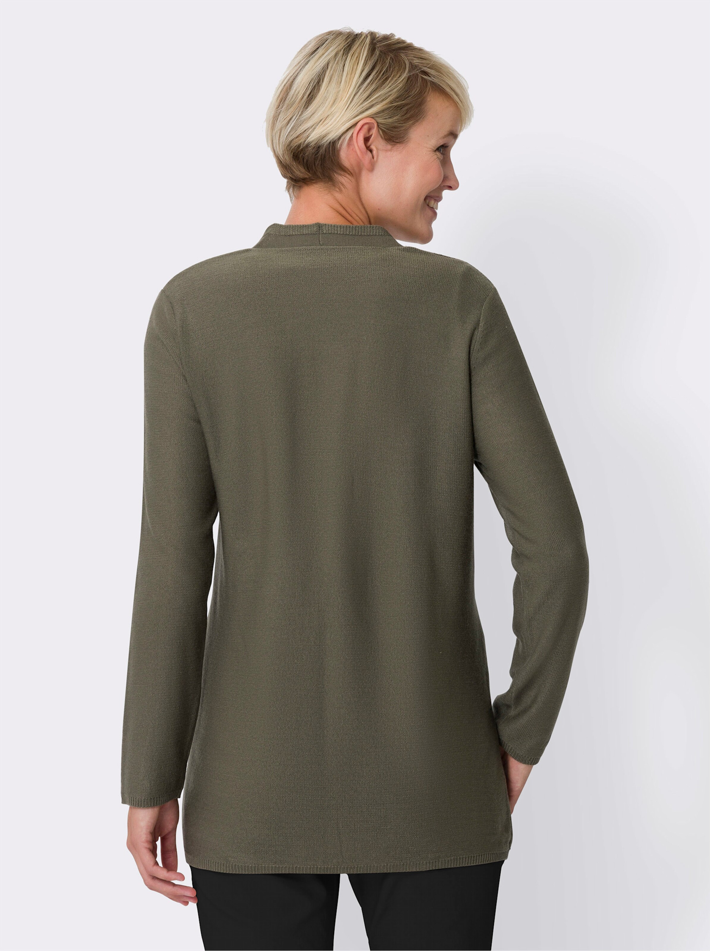 Long-Strickjacke