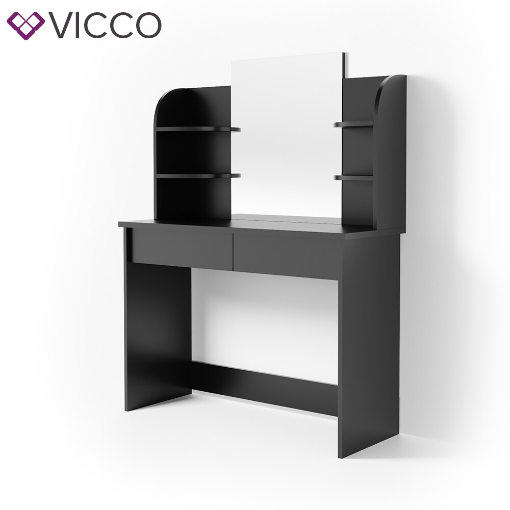 Vicco Schminktisch Charlotte Frisiertisch Kommode Frisierkommode Spiegel Schwarz