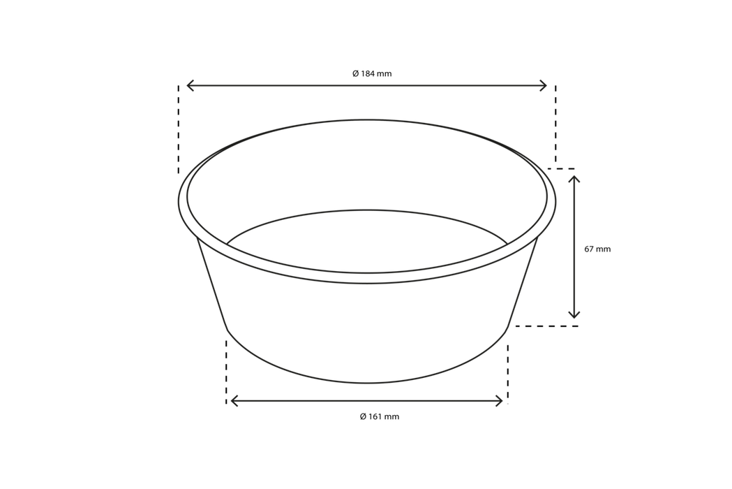 Salade Poke Bowl 1300ml 40oz Ø184mm kraft