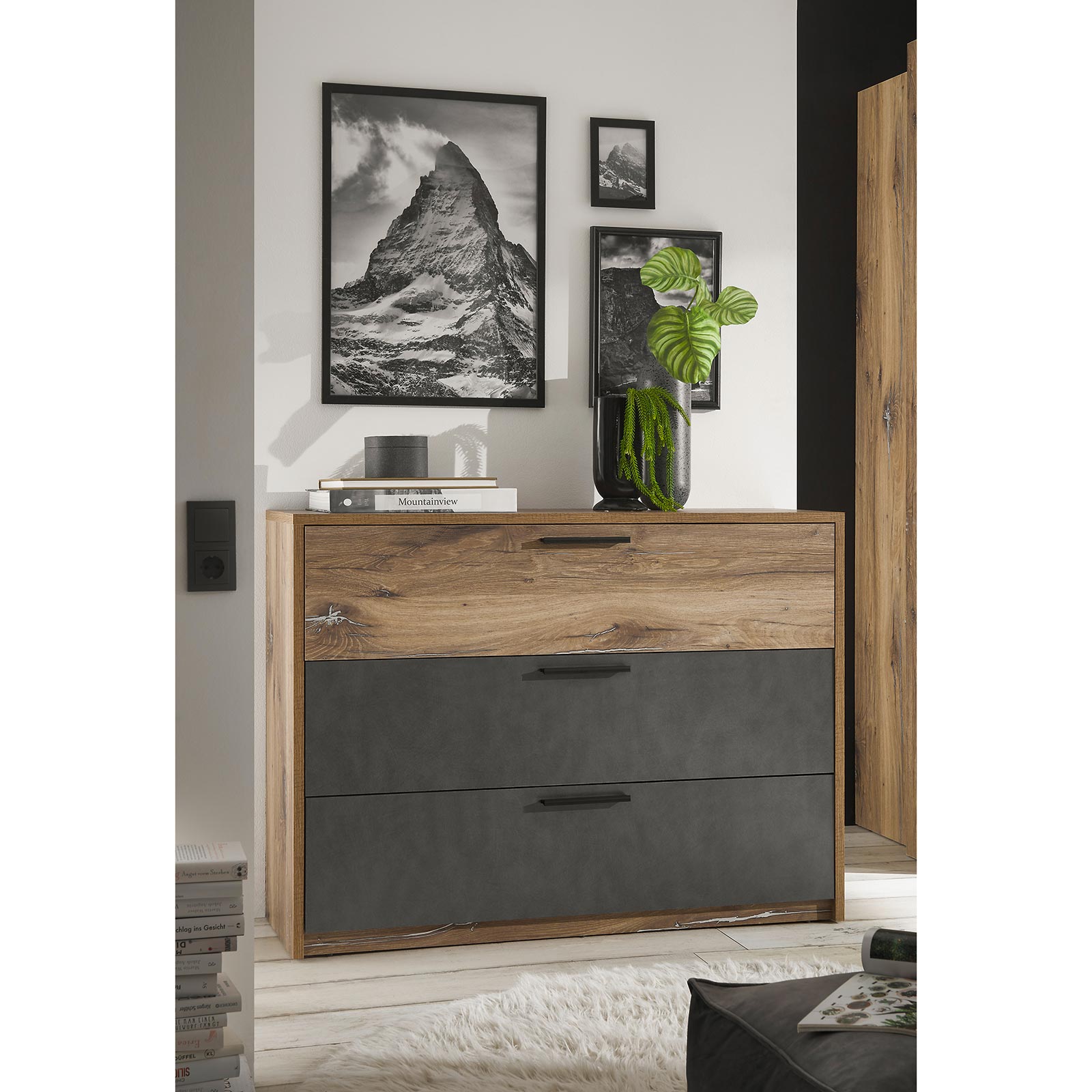 Kommode - Flagstaff Eiche dunkel - Matera - 125 cm