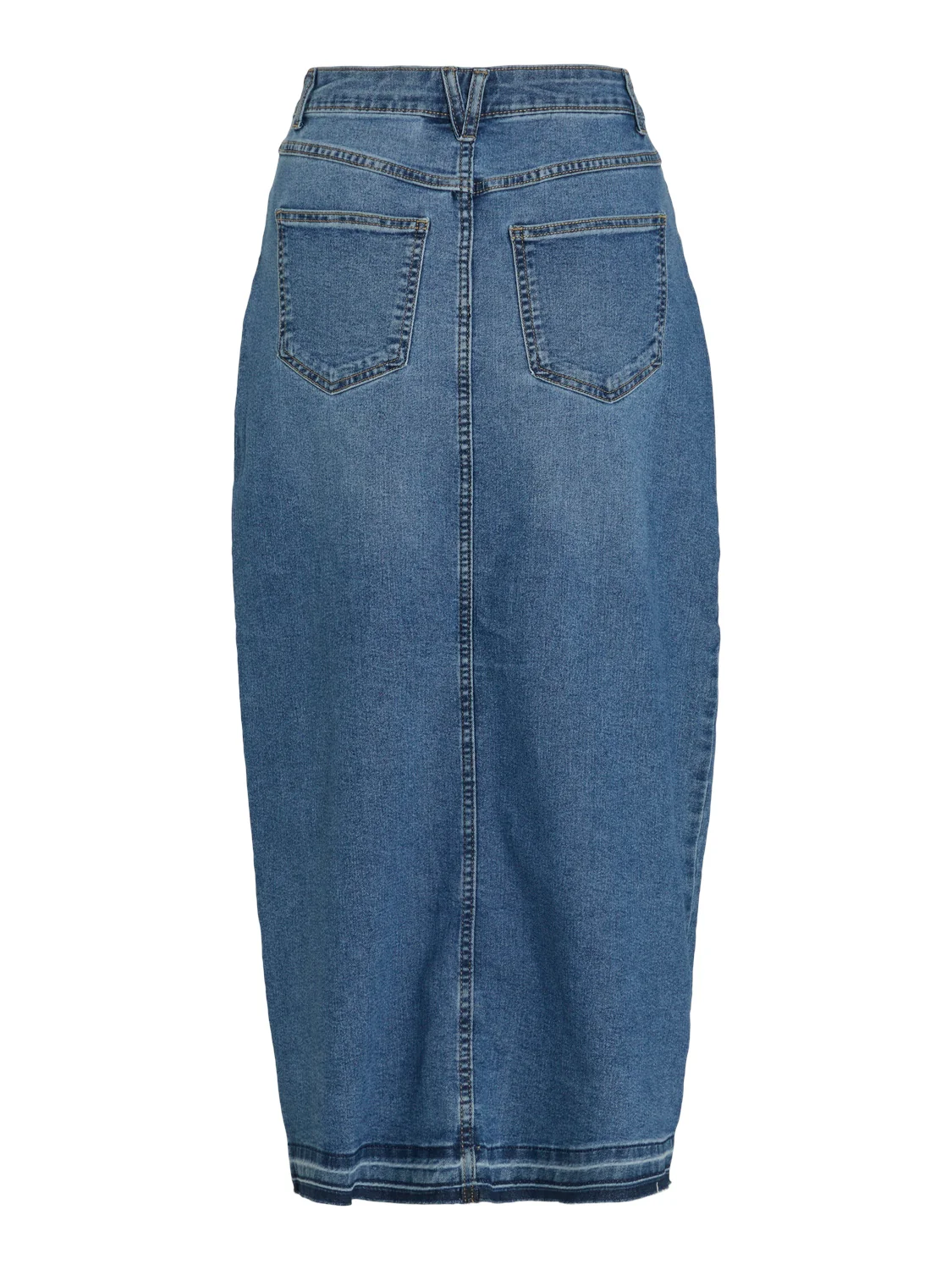 Vila  Viray Ancle Denimnederdel - Medium Blue Denim