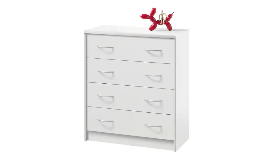 Kommode Optimus Weiß Ausführung V (breit/4 Schubkästen) 86 cm