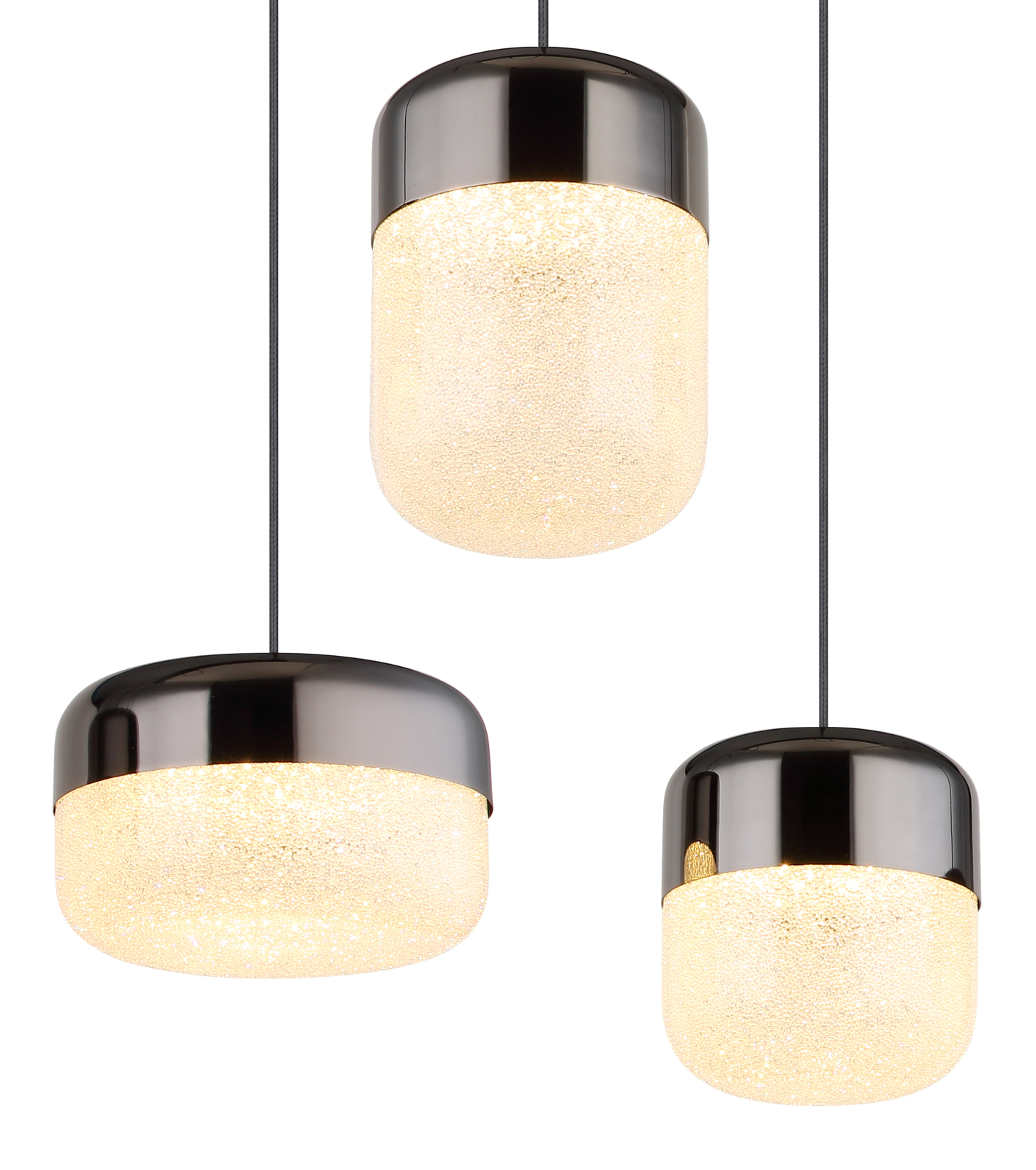LED-Hängeleuchte - graphit matt - K9 Kristalle - 6-flammig
