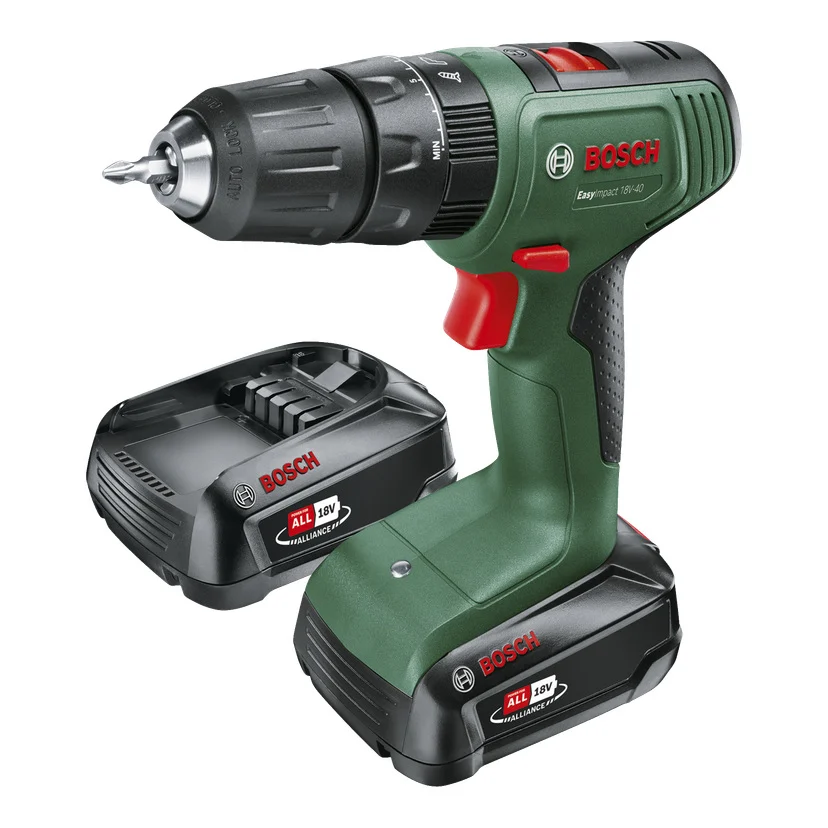 Slagdrill med batterier og tilbehør 40 Nm 18 V 2,0 Ah