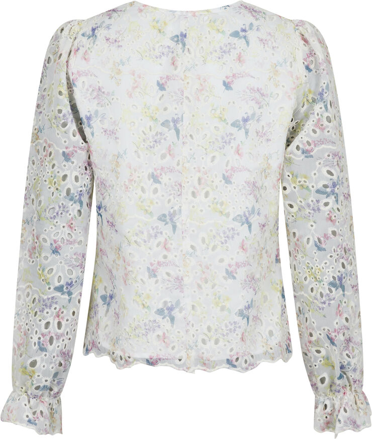 Neo Noir Candice Embroidery Blouse Creme