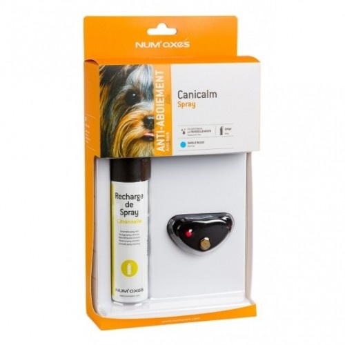 Coleira spray Canallam para cães, preta e azul