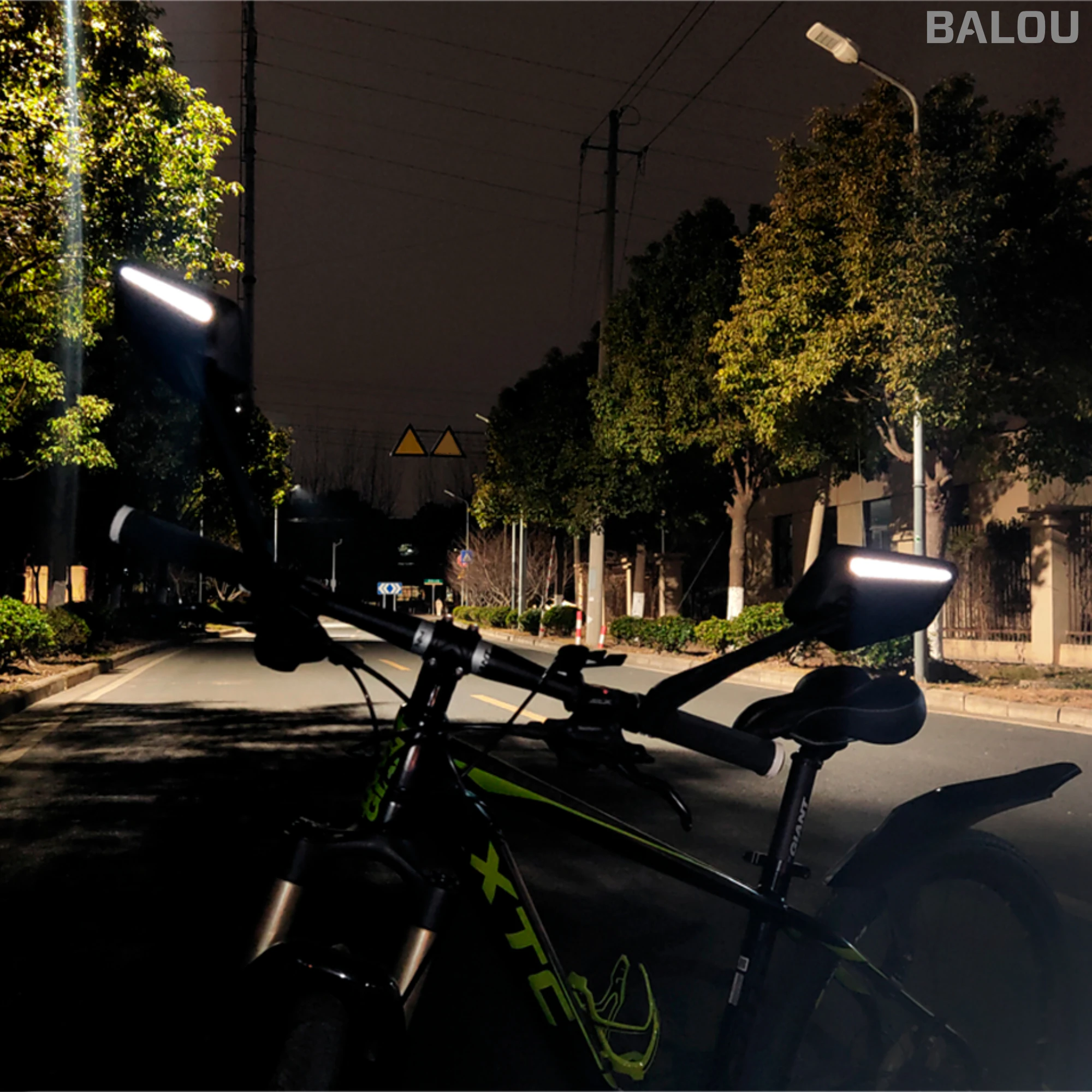 BALOU Fahrradspiegel mit extra großer Spiegelfläche und Reflektorstreifen