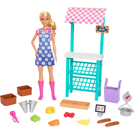 Barbie torvemarked legesæt med dukke
