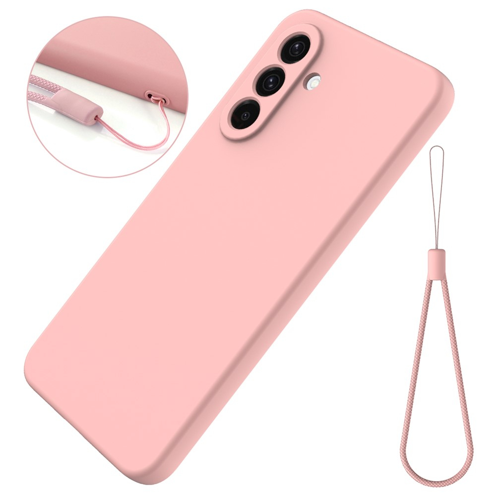 Samsung Galaxy A17 Silikon Case Hülle mit Kameraschutz   Handschlaufe - Rosa