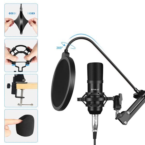 Puluz Mikrofon med Flexibelt bordstativ