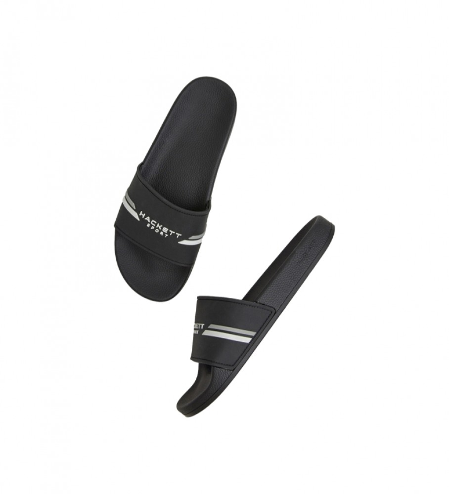 Chinelo Hackett com Logo Esportivo, Preto
