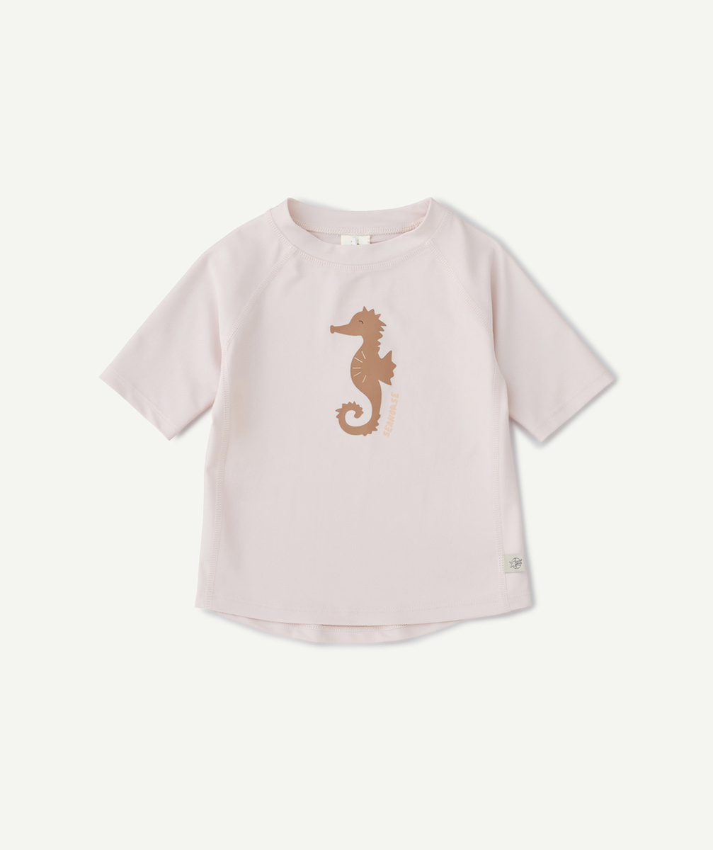 LASSIGT-SHIRT ANTI-UV BÉBÉ ROSE IMPRIMÉ HIPPOCAMPE