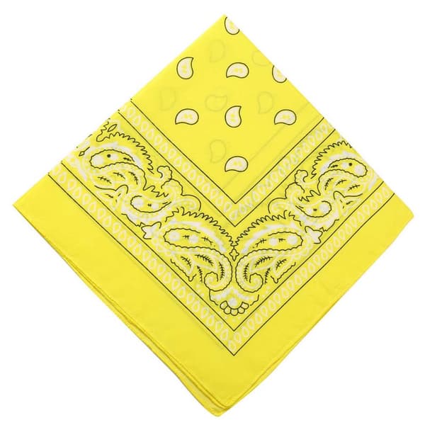 Bandana skjerf sjal snus klut paisley mønster gul