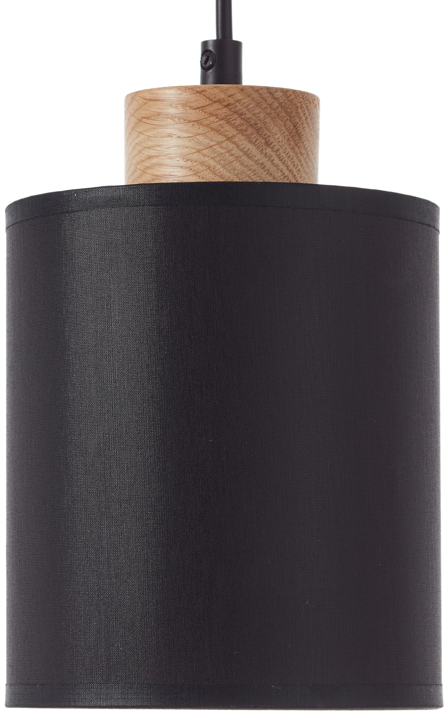 Brilliant Pendelleuchte »Vonnie« E27 1 Stk. Stoffschirme, 111cm Höhe, 80 cm Breite, 4 x E27, kürzbar, schwarz/holz