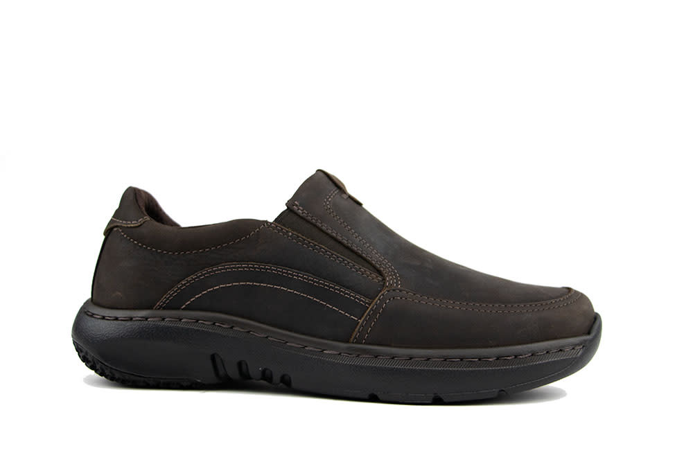 Clarks Instappers Pro Step Dark Tan Leather