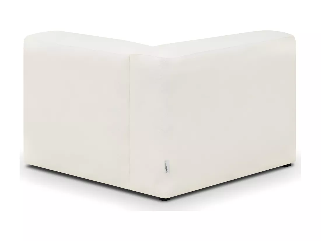 Chauffeuse d'angle à gauche modulable en tissu bouclette écru - Modulo