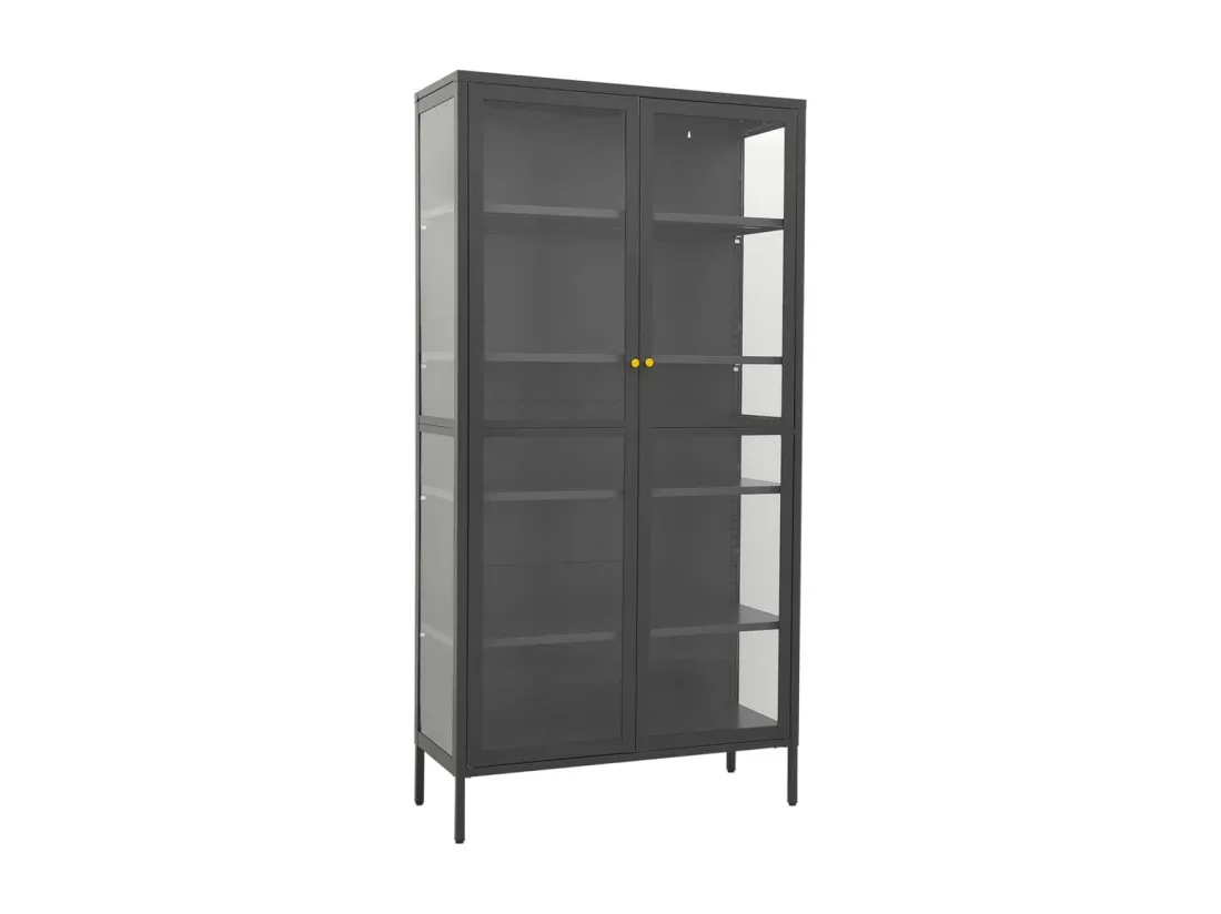 Vitrine d'exposition Anthracite 90x40x180 cm Acier/verre trempé