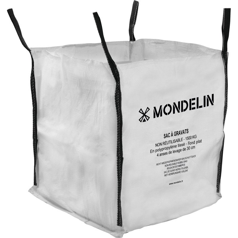 Sac à gravats 4 anses, 1500 kg, H 100 x  L 100 x P 100 cm