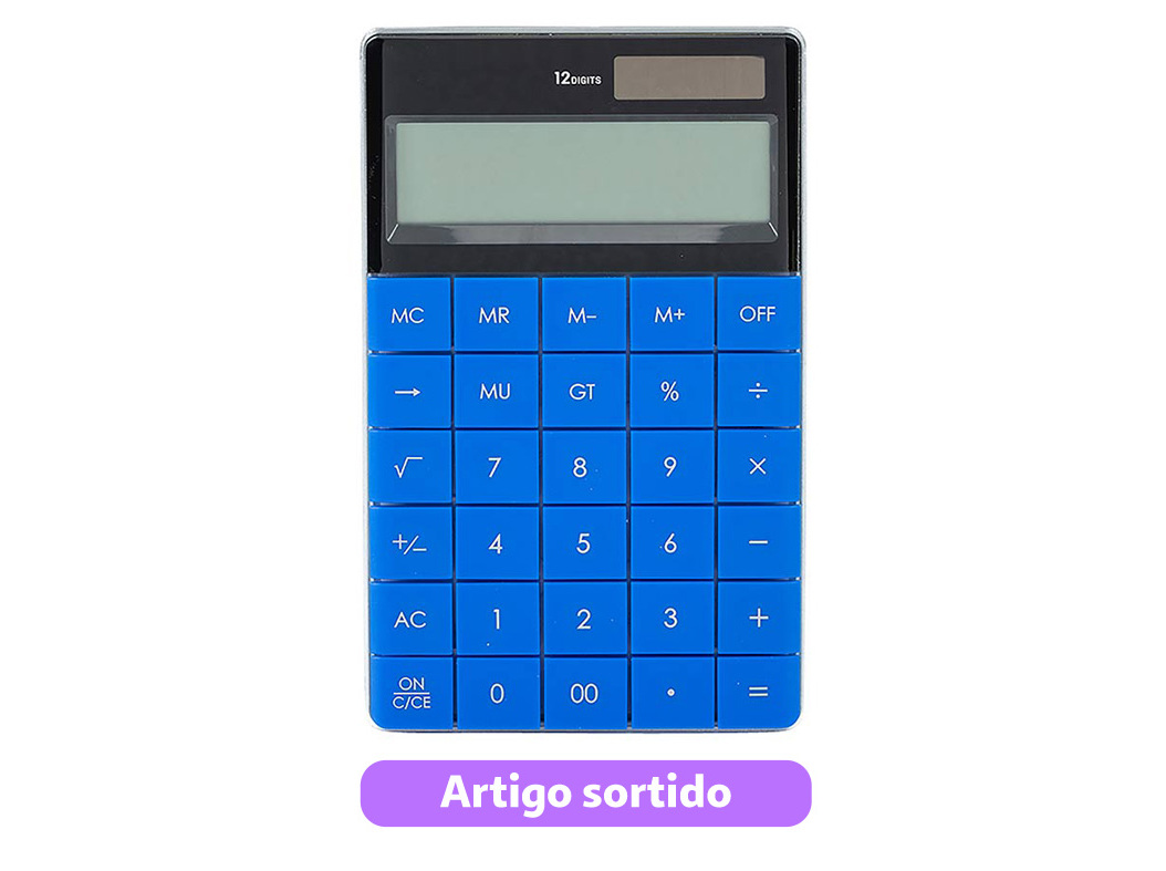 CALCULADORA 12 DÍGITOS AUCHAN CORES SORTIDAS