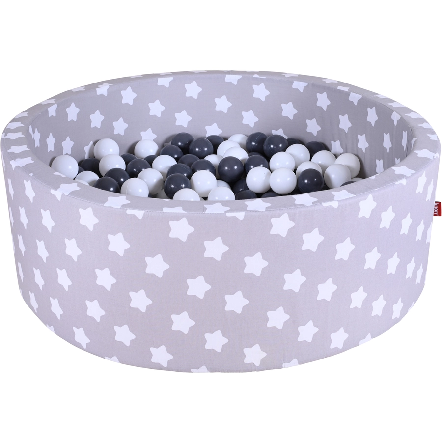 knorr toys® Bällebad soft - Grey white stars - 300 balls greycreme grau