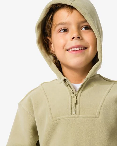 sweat à capuche enfant polaire vert