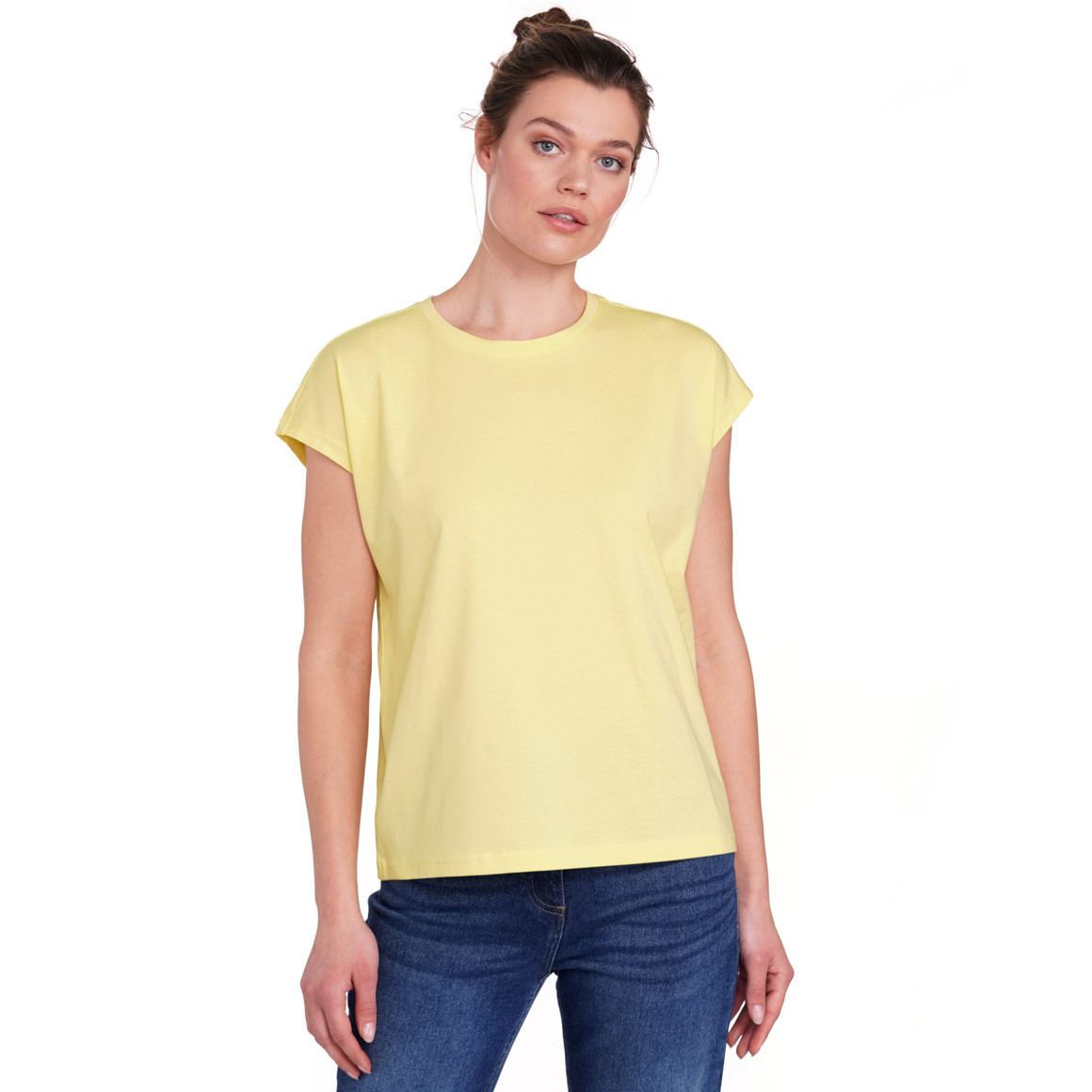Jonas Nielsen Damen T-Shirt mit überschnittenen Ärmeln hellgelb