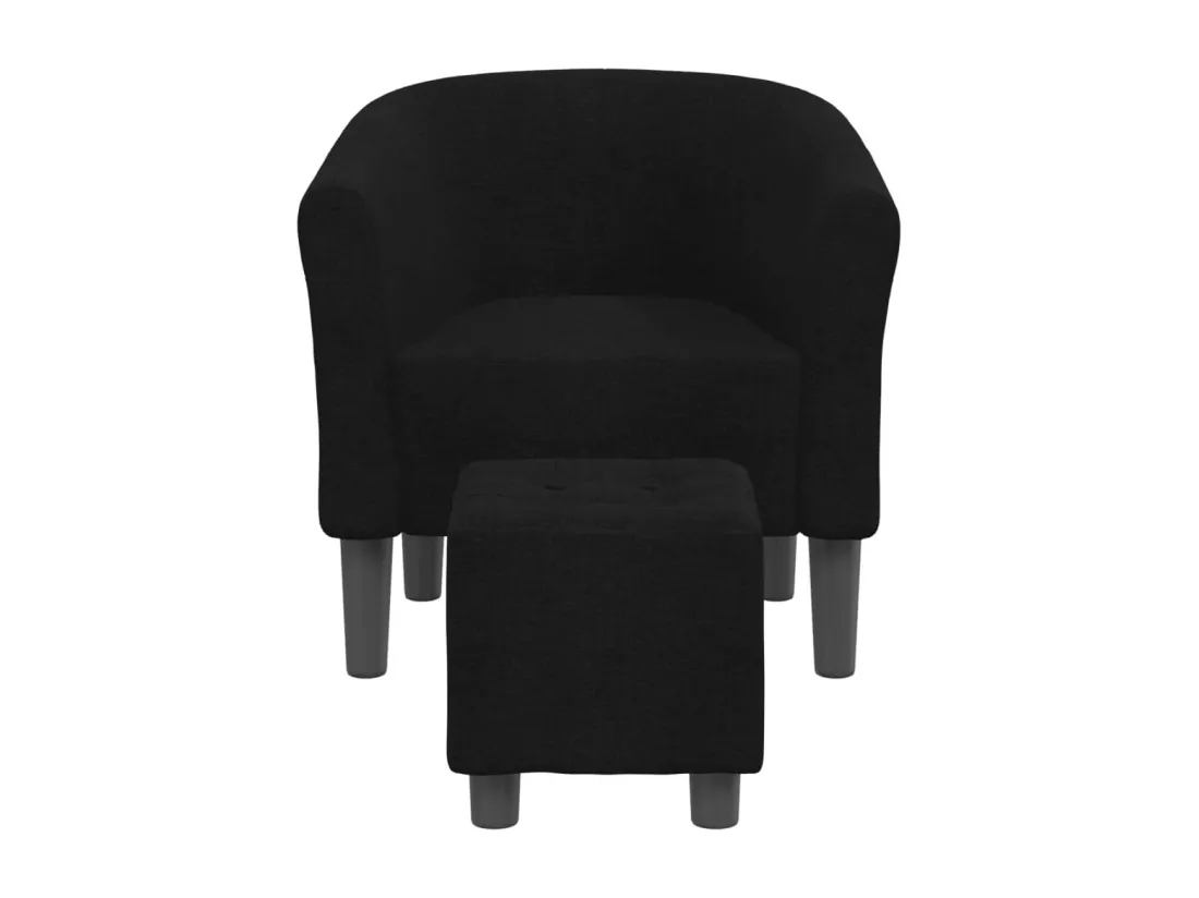 Fauteuil cabriolet avec repose-pied noir tissu