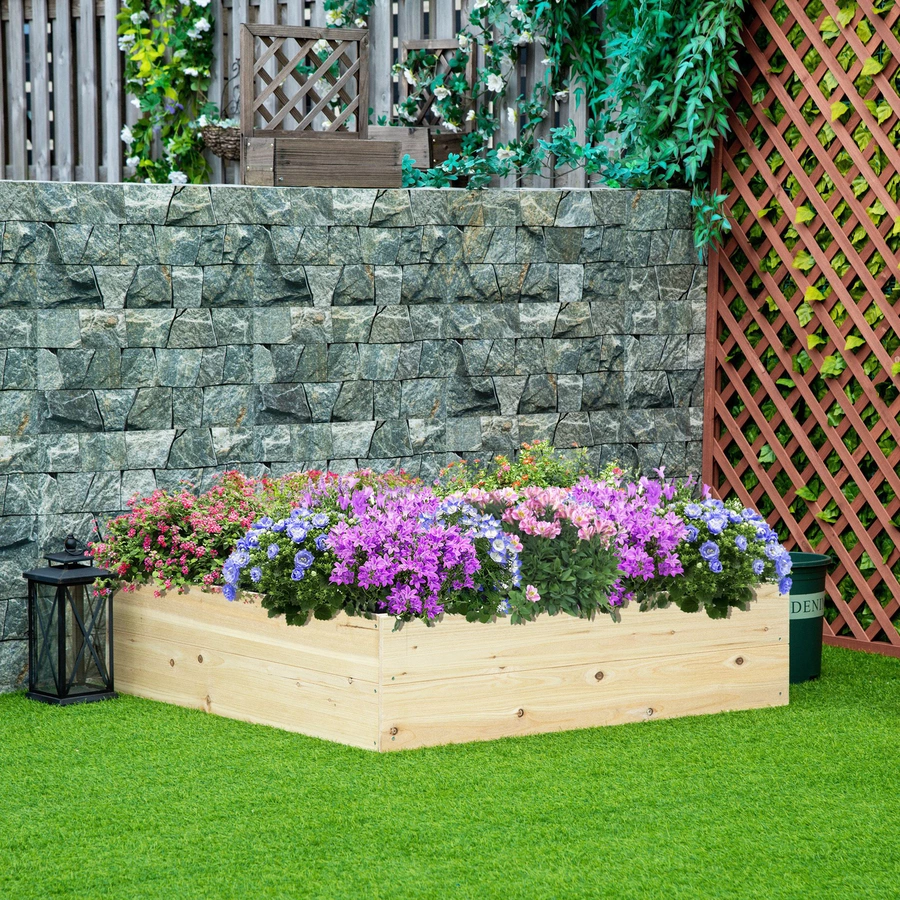 Outsunny Gartenbeet mit offenem Boden natur