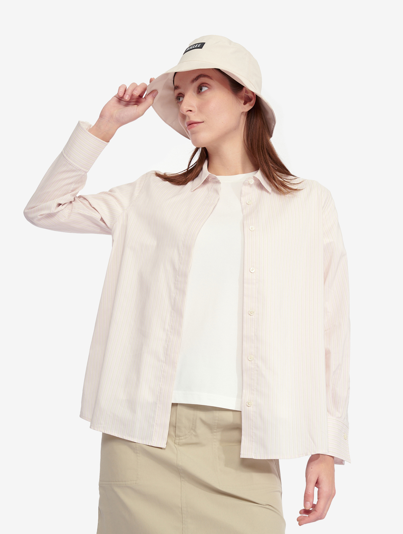 Chemise manches longues à rayures fines pour femmes  COOLMAX® dft SOUVENIR_ST_I